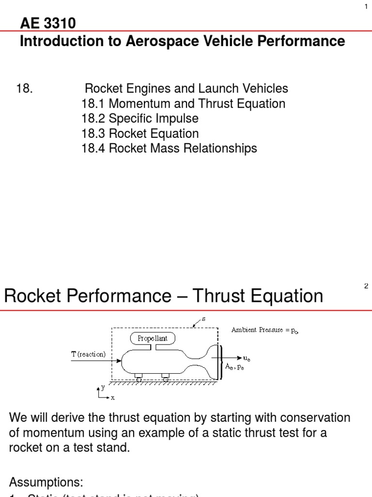 Thrust and Specific Impulse in Rockets | PDF | Rocket | Rocket Propellant