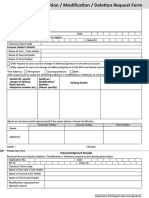 Addition - Modification - Deletion Request Form