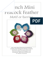 French Mini Peacock Feather Motif Earring