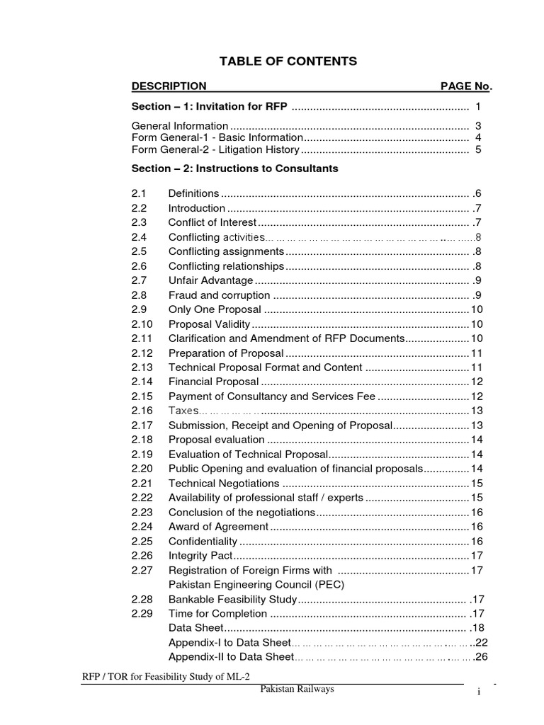 Description Page No. Section - 1: Invitation For RFP