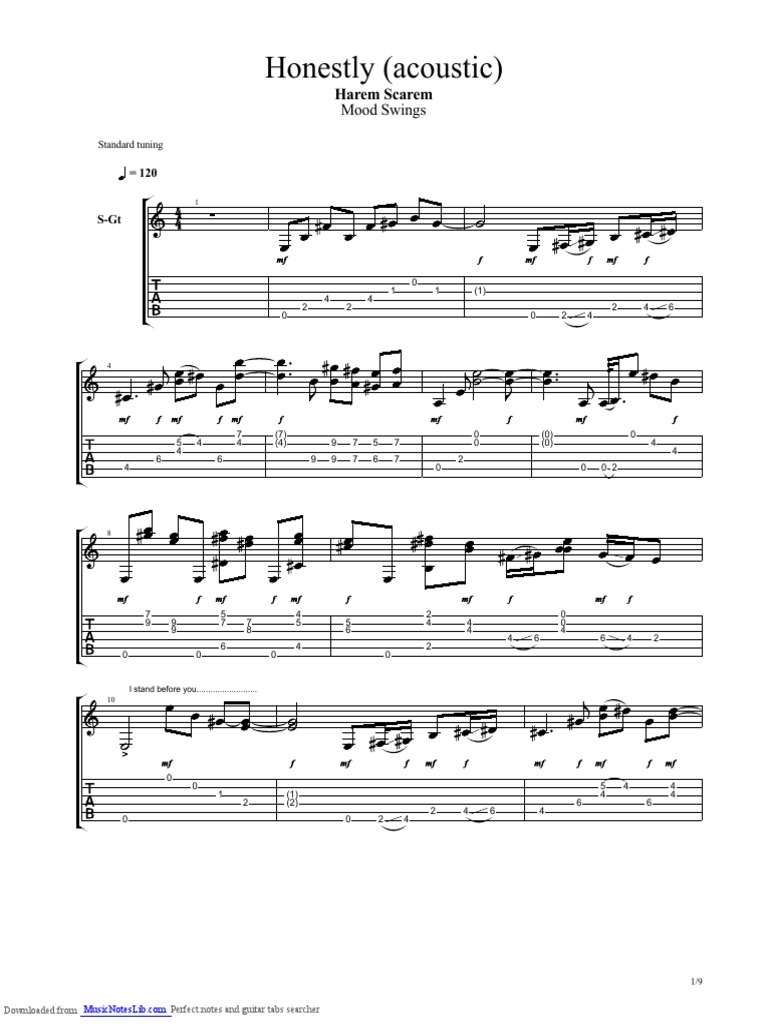 Harem Scarem Honestly (Complete) | PDF | Guitar Family Instruments ...
