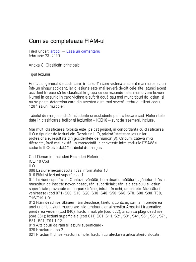 Cum Se Completeaza FIAM | PDF