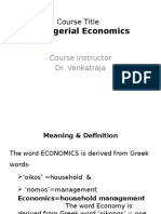 Managerial Economics: Course Title