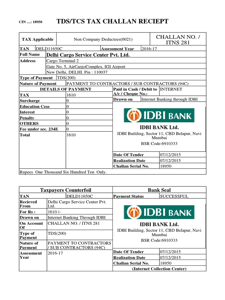 How To Fill Tds Challan 281 Online