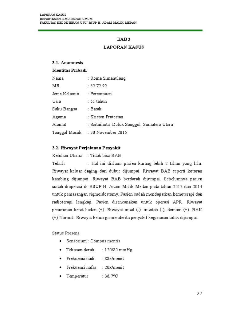 Kasus Adenokarsinoma Rektum | PDF | Sains & Matematika