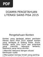 Domain Pengetahuan Literasi Sains Pisa 2015