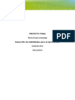 Mario Rivera G Proyecto Final DESARROLLO DE HABILIDADES PARA EL APRENDIZAJE