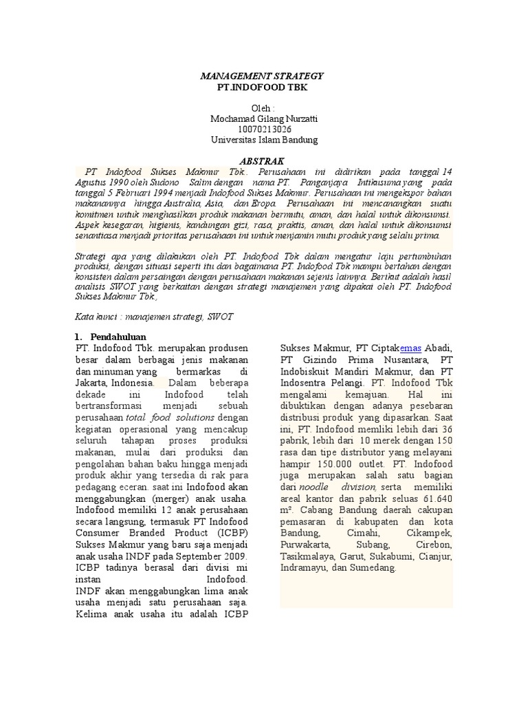 Jurnal Manajemen Strategi Perusahaan