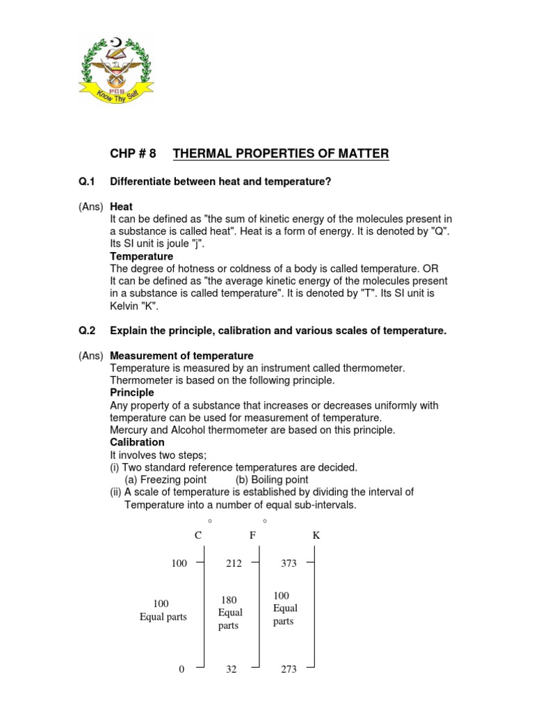 Chapter Eight Class 9th Pdf Pdf Thermal Expansion Evaporation