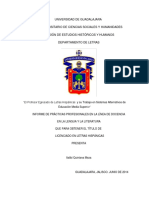 El Profesor Egresado de Letras Hispanicas y Su Trabajo en Sistemas Alternativos de Educación Media Superior