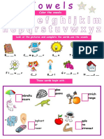 Color The Vowels: Look at The Pictures and Complete The Words, Use The Vowels