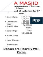 Donors Are Heartily Wel-Come.: Requirement of Materials For 1 Slab