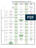 Calendar For MATH2a