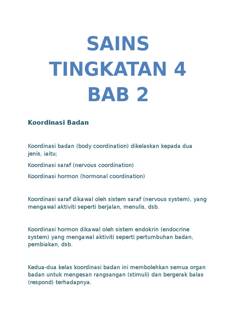Sains Tingkatan 4 Bab 2 Sains Tingkatan 4 Bab 2