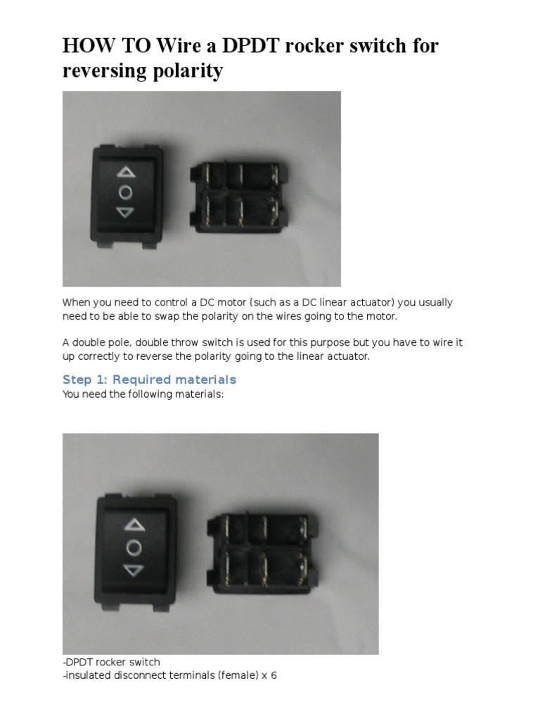 HOW To Wire A DPDT Rocker Switch For Reversing Polarity PDF Switch