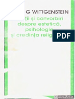 Ludwig Wittgenstein - Lectii Si Convorbiri Despre Estetica, Psihologie Si Credinta Religioasa PDF