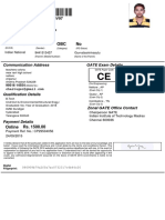 11 Jun 1995 Male OBC No: Communication Address GATE Exam Details