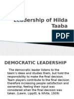 Leadership of Hilda Taaba