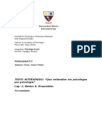 TP N 2 Que Entienden Los Psicologos Por Psicologia