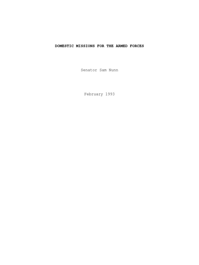 Domestic Missions For The Armed Forces | PDF | United States Department ...