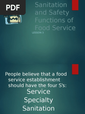 Sanitation And Safety Functions Of Food Service Foodborne - 
