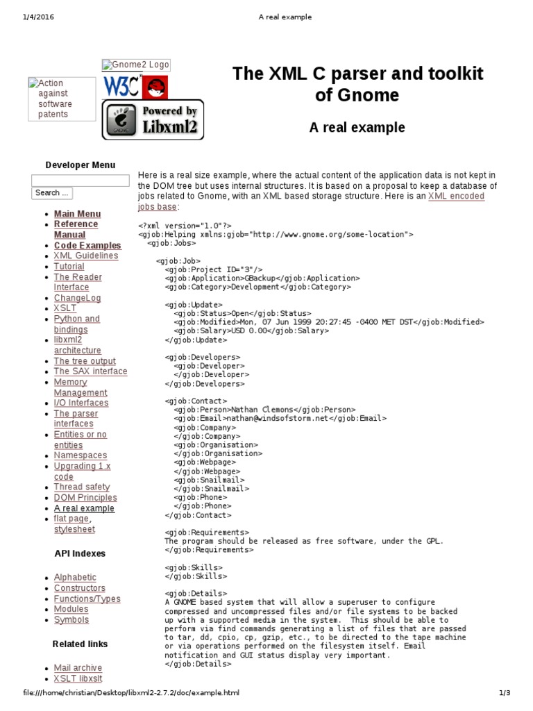 A Real Example Xml Application Programming Interface