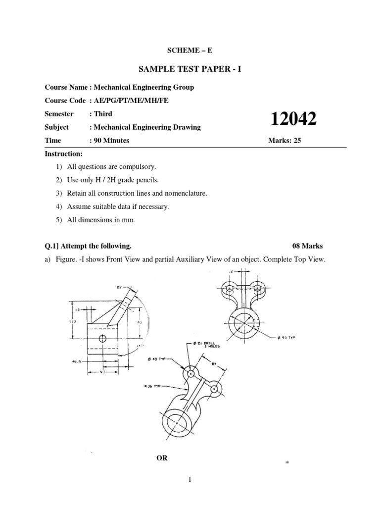 12042Mechanical Engineering Drawing PDF PDF