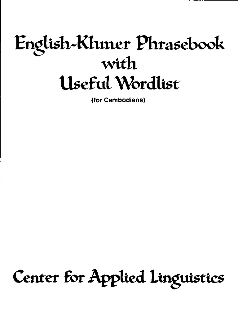 17 EnglishKhmer Phrasebook With Useful Wordlist PDF