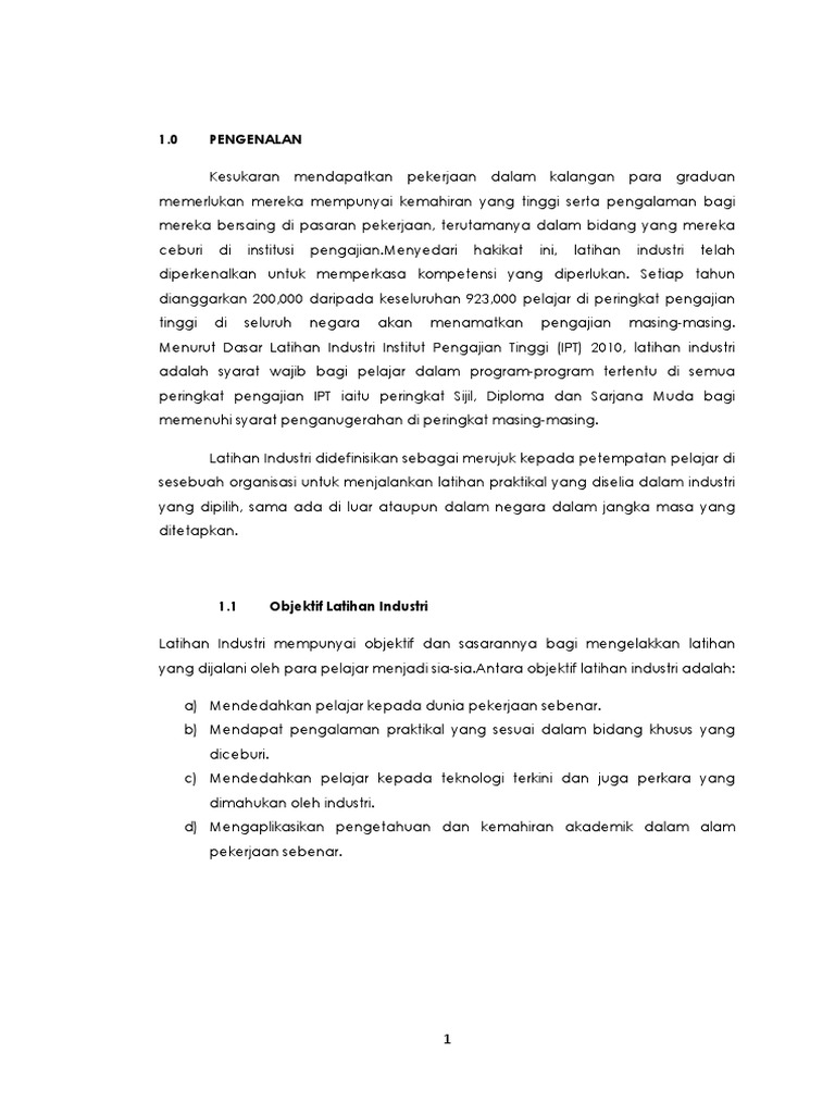 Laporan Latihan Industri  PDF