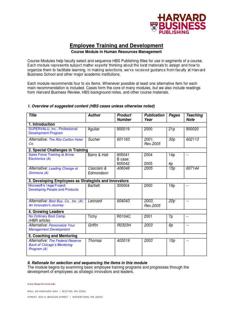 Harvard Employment Training.pdf Mentorship Organizational Culture