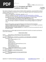 US Constitution Study Guide