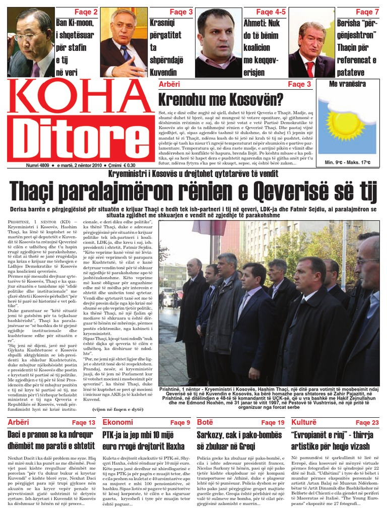 Koha Ditore 2 nentor 2010