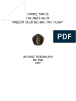 Borang Kinerja Fakultas Hukum S1