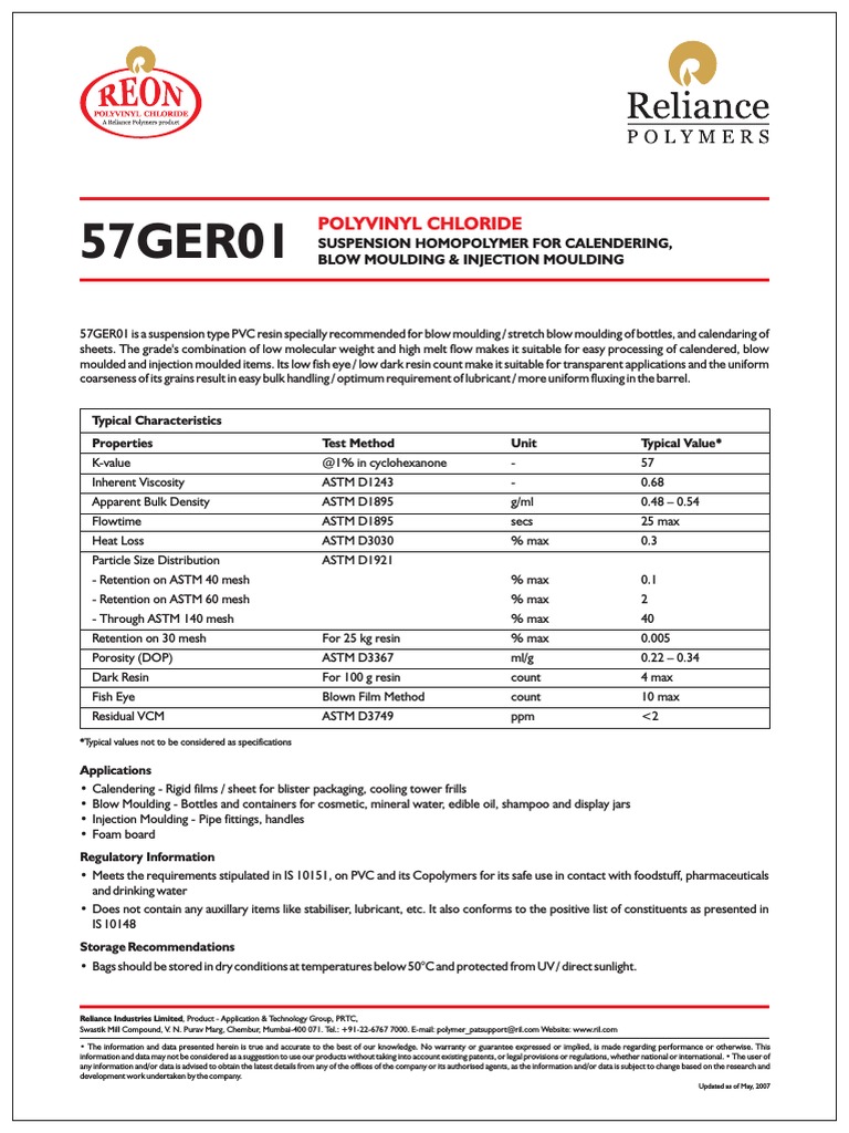 PVC 57GER01 Polyvinyl Chloride Industries