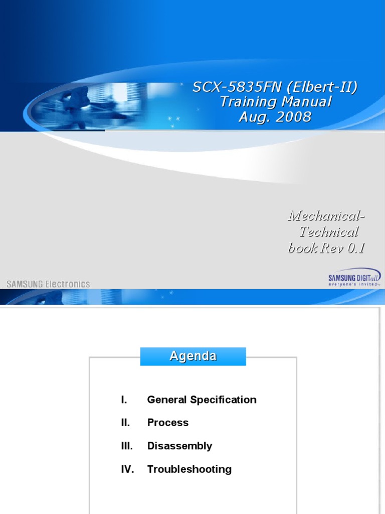 Samsung SCX-5835FN Training Manual.pdf | Image Scanner | Printer (Computing)
