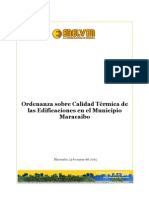 Ordenanza Sobre Calidad Termica de Las Edificaciones en El Municipio Maracaibo, Edo - Zulia - Venezuela.