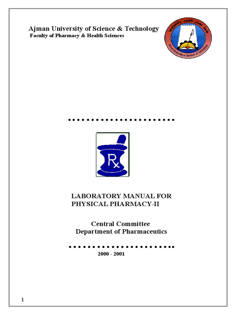 Physical pharmacy III sem JNTUK Lab manual Adsorption Emulsion