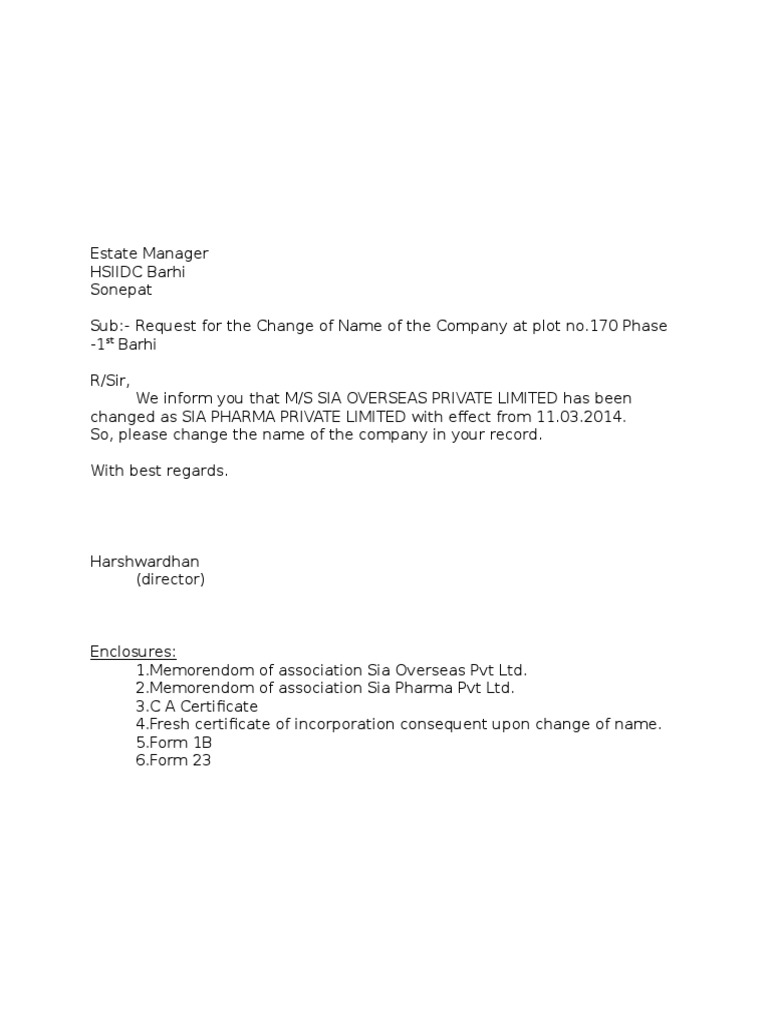 Request For Change of Name | PDF