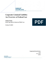 Corporate Criminal Liability: An Overview of Federal Law: Charles Doyle