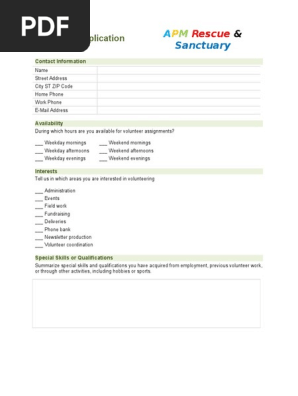 Volunteer Application
