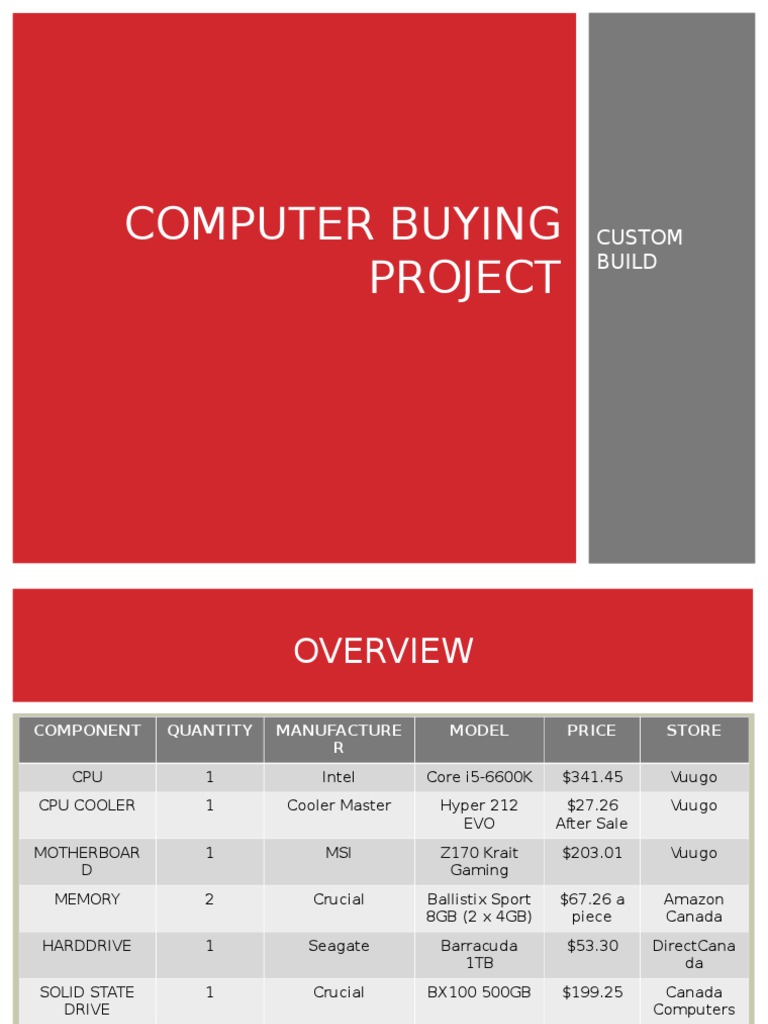 Computer Buying Project | PDF | Games & Activities