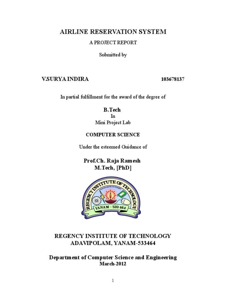 Airline Reservation System Project Report | PDF | Java (Programming ...