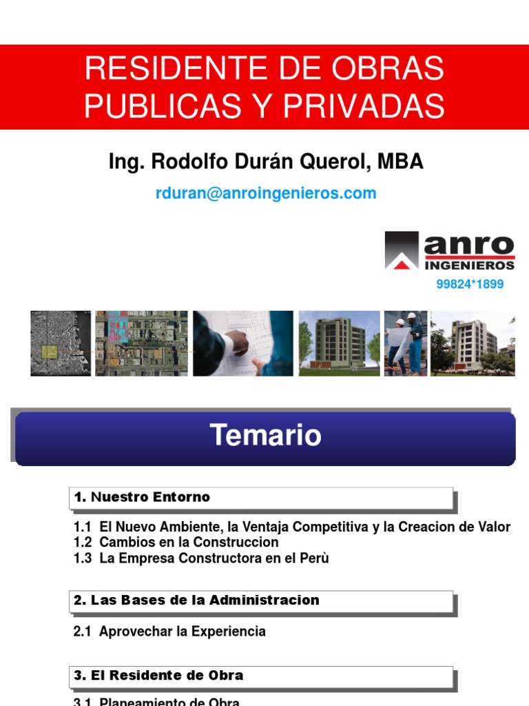 Residente de Obras Públicas: Funciones Clave | PDF | Logística ...