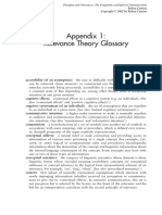 Appendix 1: Relevance Theory Glossary: Robyn Carston