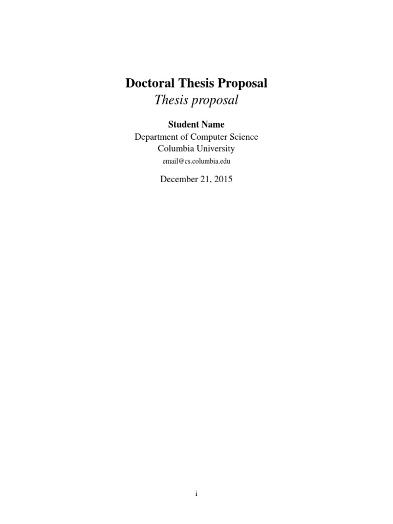 Columbia CS Doctoral Thesis Proposal | PDF