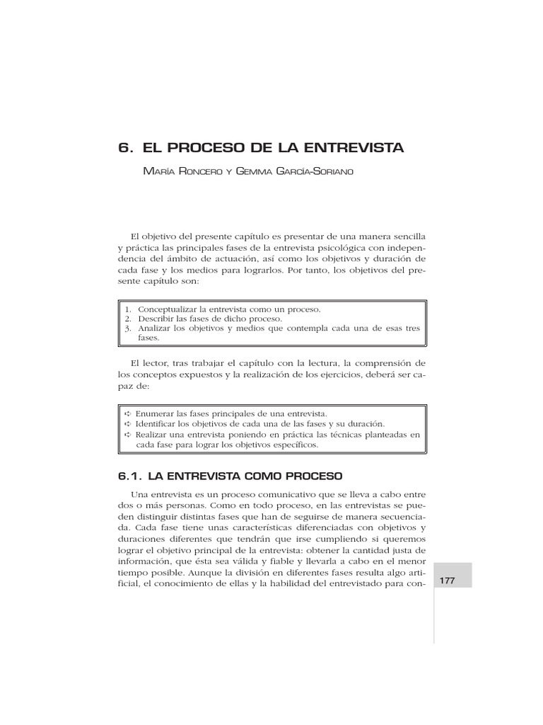 El Proceso de La Entrevista Información Sicología y