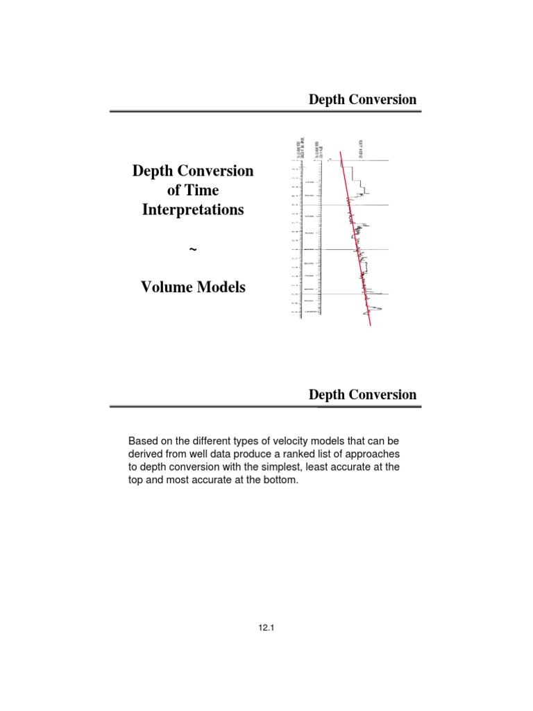 Depth Conversion Techniques Overview | PDF | Calibration | Errors And ...