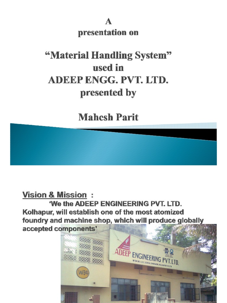 case study material handling system pdf