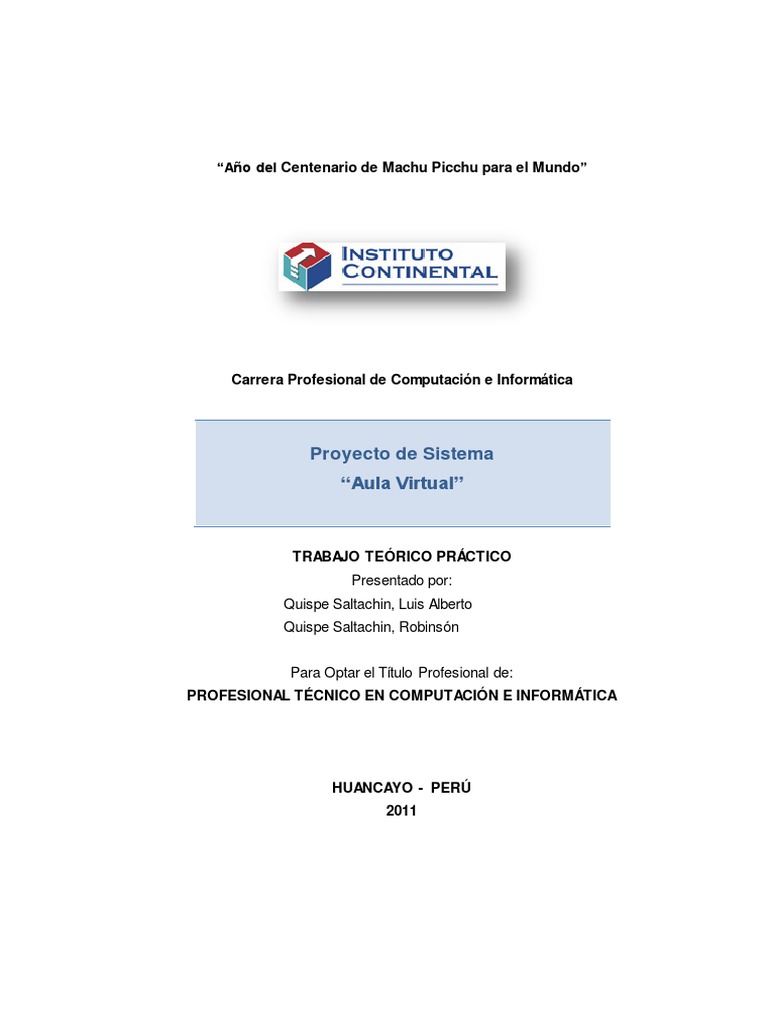 Proyecto Aula Virtual | PDF | Software | Planificación