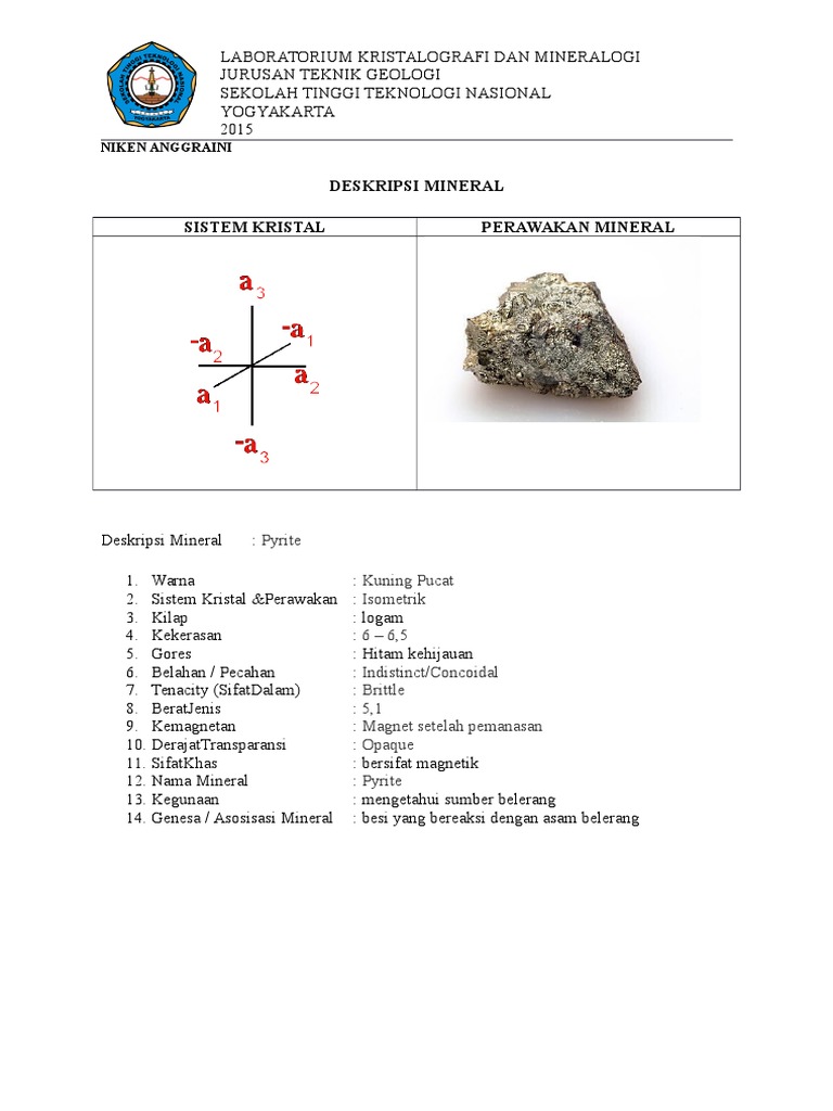 Deskripsi dan Kegunaan Mineral Pirit | PDF | Teknologi & Rekayasa
